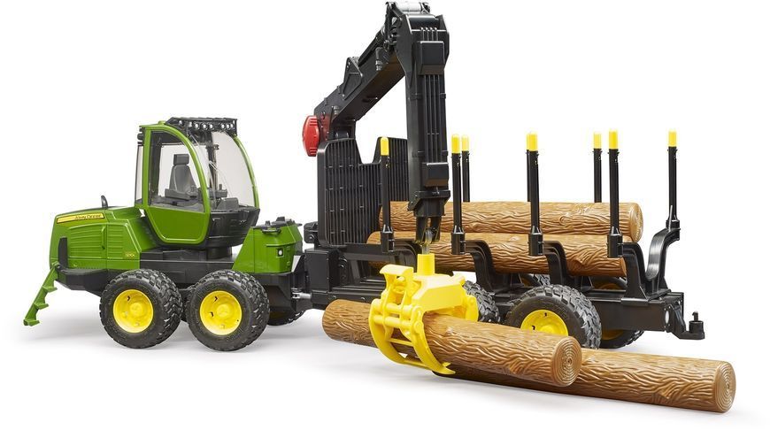 Игрушечный комбайн &laquo;John Deere 1210E&raquo; с манипулятором и бревнами 02133 фото