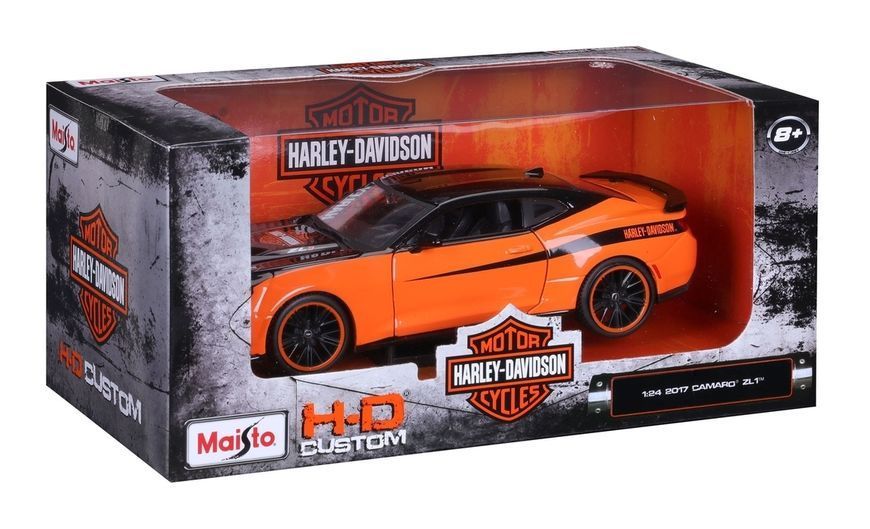 Машинка іграшкова Harley-Davidson Custom, масштаб 1:24 (2017 CHEVROLET CAMARO ZL1 - ORANGE/BLACK) 32160-32271 фото