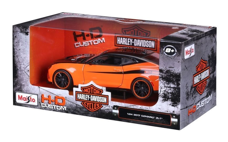 Машинка іграшкова Harley-Davidson Custom, масштаб 1:24 (2017 CHEVROLET CAMARO ZL1 - ORANGE/BLACK) 32160-32271 фото