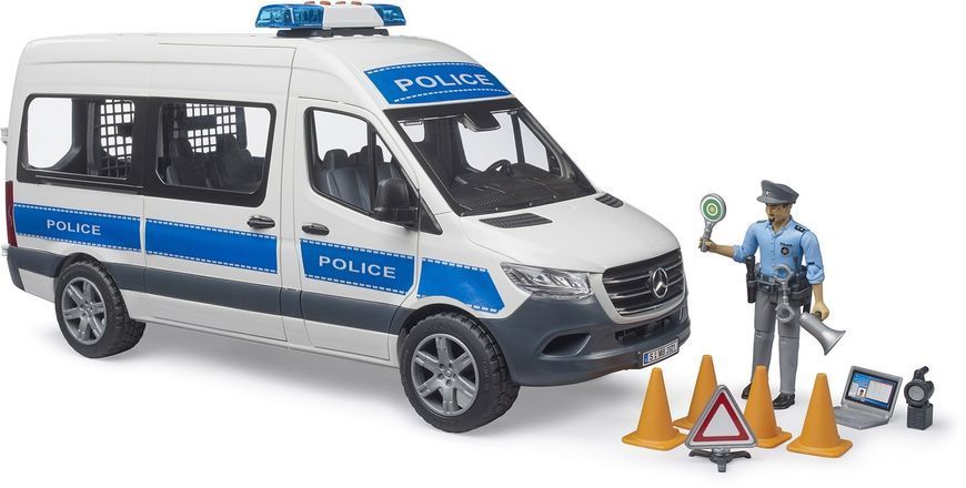Іграшкове поліцейське авто "MB Sprinter" з поліцейським та аксесуарами 02683 фото