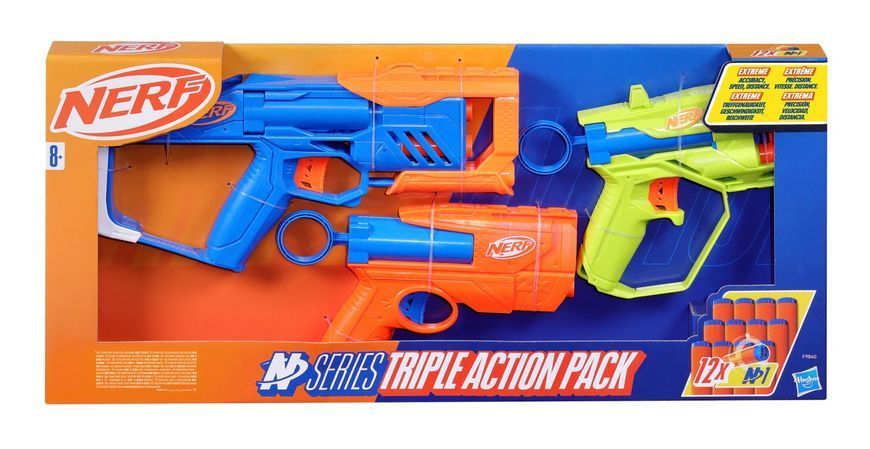 Набор из 3-х игрушечных бластеров "Triple Action Pack", серия "Nerf N Series" F9840 фото