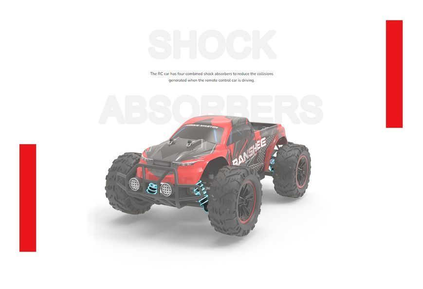 Машинка на р/к "Banshee 4x4", 30км/ч, пропорційне керування, світяться фари, 7.4В/1300мАч TG1018 фото