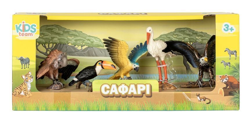 Набір іграшок тварини "Сафарі" (Птахи: Гриф, Тукан, Ара, Лелека, Орел) Q9899-C19-2 фото