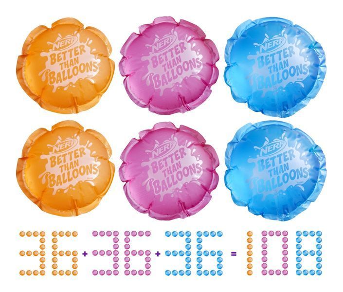 Набор игрушек водный "Водные шарики, 108 шт", серия Nerf Better Than Balloons F8742 фото
