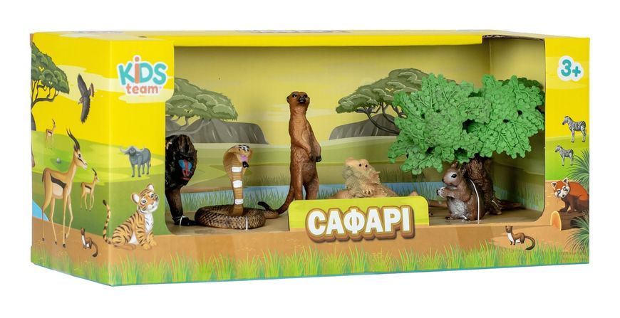 Набор игрушек-животных "Сафари" (Мандрил, Королевская кобра, Сурикат, Белка, Ящерица Агала) Q9899-C8-2 фото