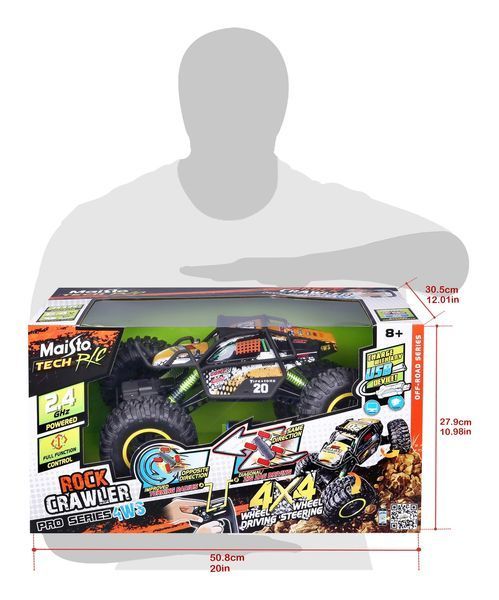 Автомодель на р/к Rock Crawler Pro, 2.4 GHz (акумулятор Li-ion 6,4v (USB зарядка) + 2хАА), чорний 81334-black фото