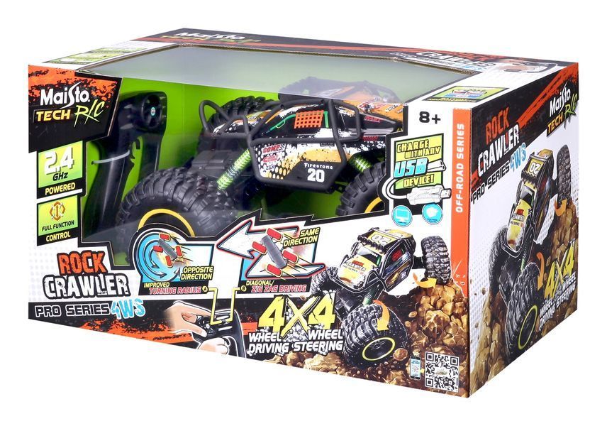 Автомодель на р/к Rock Crawler Pro, 2.4 GHz (акумулятор Li-ion 6,4v (USB зарядка) + 2хАА), чорний 81334-black фото