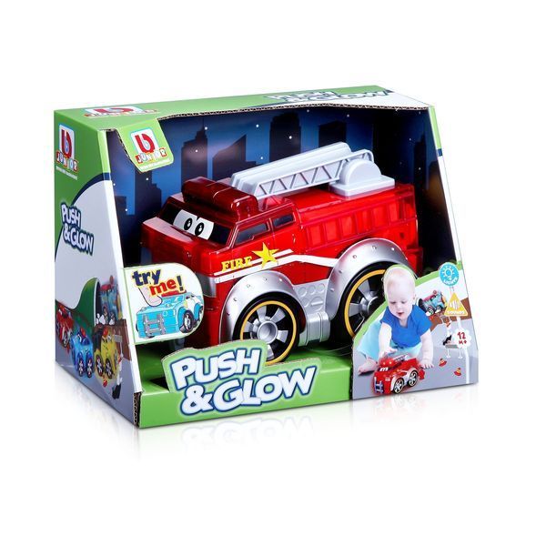 Игровая автомодель - пожарная машина, Push & Glow (свет и звук), бат. 2хАА в компл. 16-89006 фото