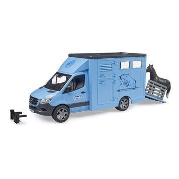 Игрушечная машина "MB Sprinter" для перевозки животных с лошадью. 02674 фото