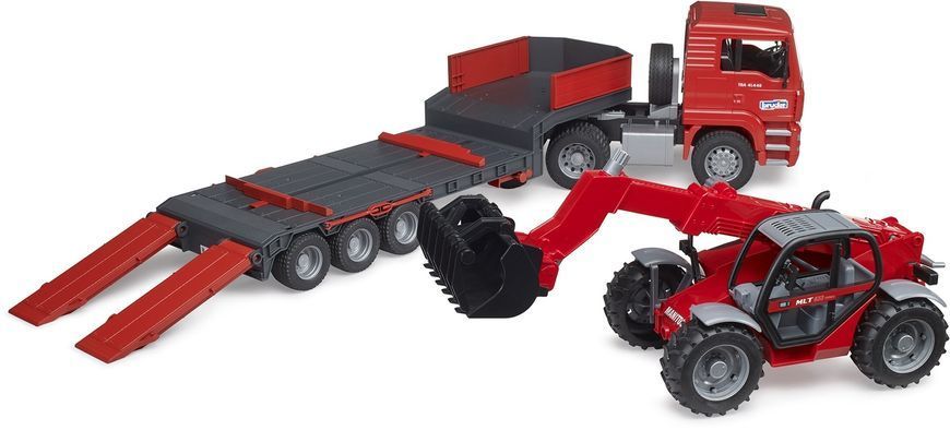 Игрушечный тягач &laquo;MAN TGA&raquo; с прицепом и телескопический погрузчик &laquo;Manitou MLT 633&raquo; 02774 фото