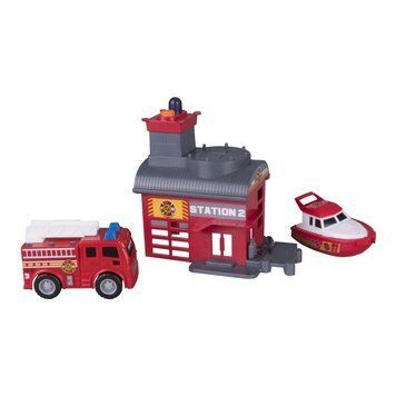 Ігровий набір Mini City Playsets - Пожежна станція із двома машинками. Підсвічування, з батарейками 20552 фото