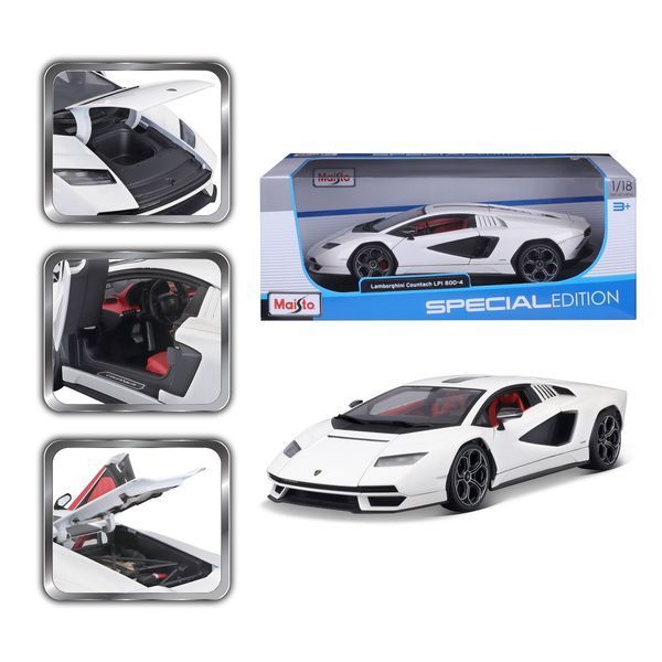 Автомодель в масштабі 1:18 - Lamborghini Countach LPI 800-4 біла 31459 white фото
