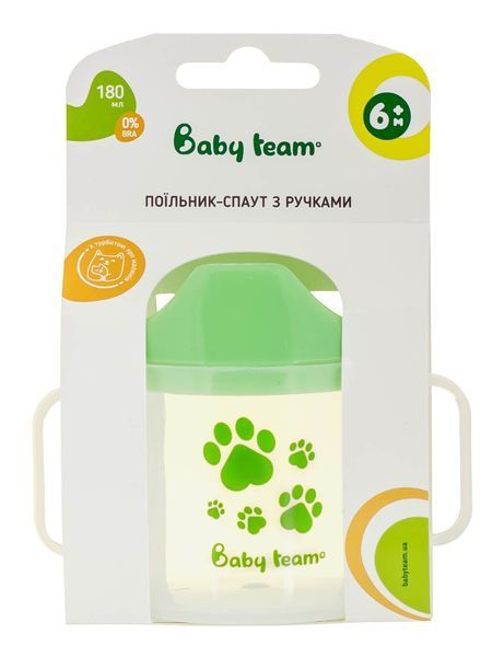 Поїльник зі спаутом Baby Team 6+ 180 мл, салатовий, арт. 5007 5007-3 фото