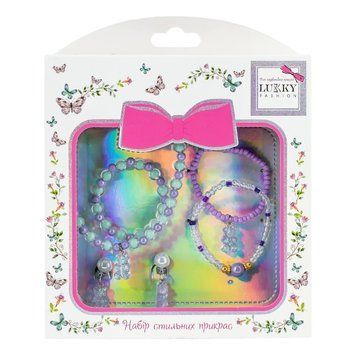 Набір з глазурованих бус Lukky Fashion : намисто, 3 браслети та кліпси для вушок Gummy Bears T24619 фото