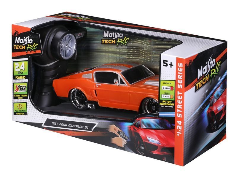Машинка іграшкова на р/к 1967 Ford Mustang GT, масштаб 1:24 помаранчевий 81520 фото