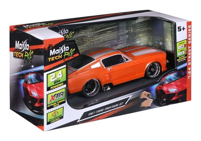 Машинка іграшкова на р/к 1967 Ford Mustang GT, масштаб 1:24 помаранчевий 81520 фото