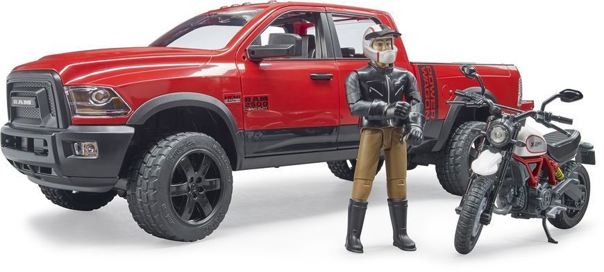 Игрушечный внедорожник "Dodge RAM 2500" с мотоциклистом 02502 фото