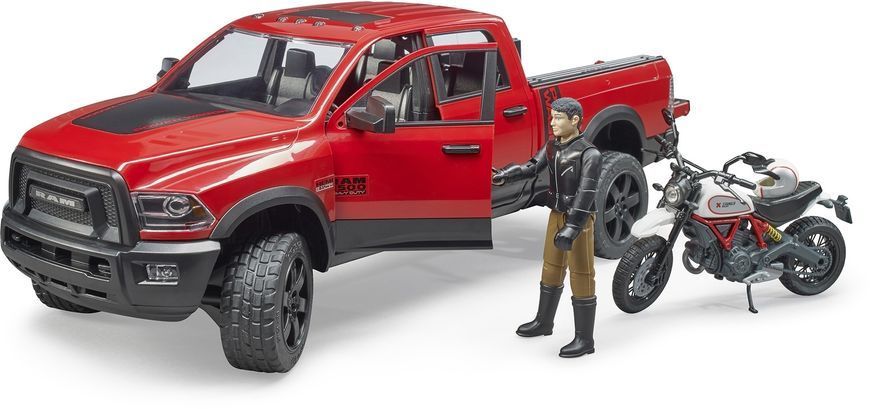 Игрушечный внедорожник "Dodge RAM 2500" с мотоциклистом 02502 фото