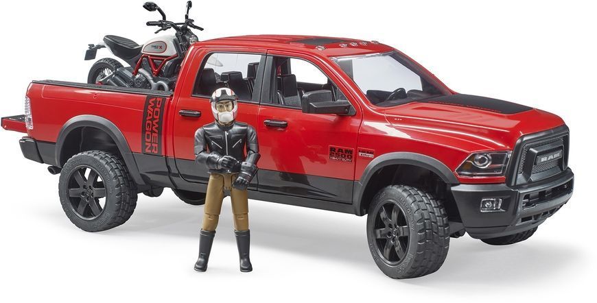 Игрушечный внедорожник "Dodge RAM 2500" с мотоциклистом 02502 фото