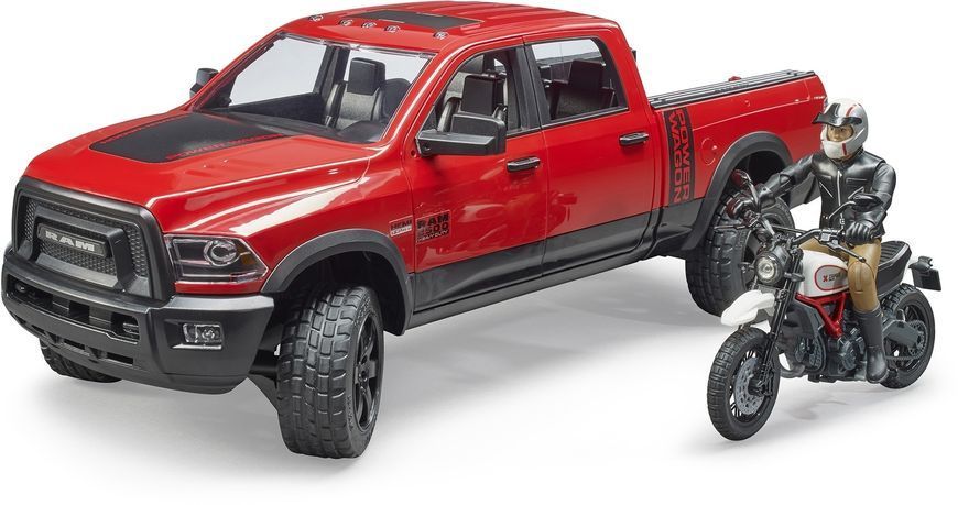 Игрушечный внедорожник "Dodge RAM 2500" с мотоциклистом 02502 фото