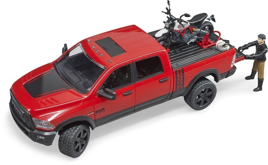 Игрушечный внедорожник "Dodge RAM 2500" с мотоциклистом 02502 фото