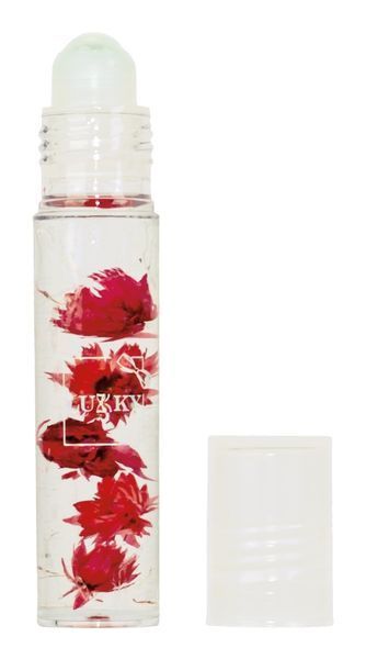 Масло-блеск для губ в ролике Lukky Aqua Fleur с красными цветами. Цвет прозрачный. T22005 фото