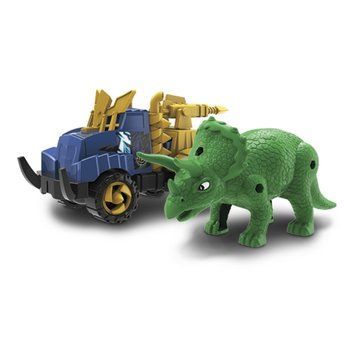 Игровой набор - коллекционная машинка и динозавр Трицератопс зеленый 20074 фото