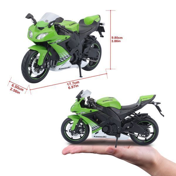 31101-10011 Игрушечный мотоцикл Kawasaki Ninja ZX-10R в масштабе 1:12 31101-10011 фото