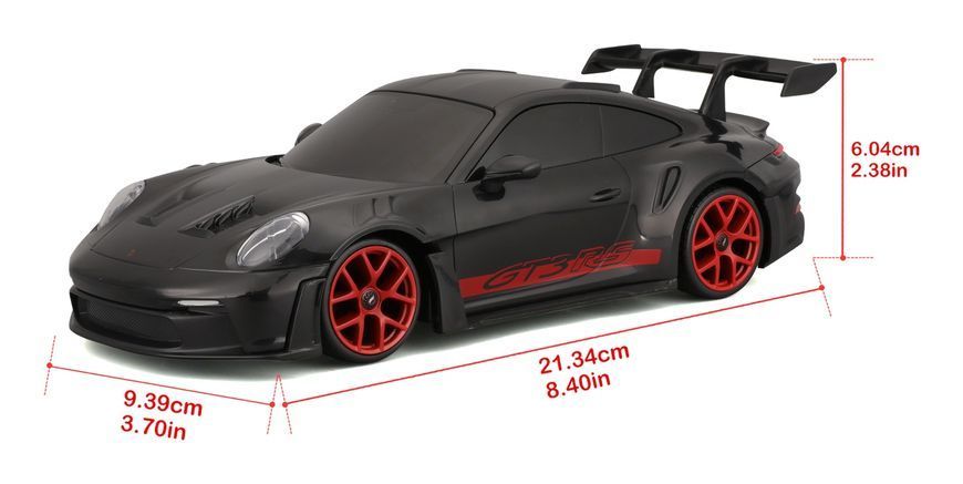 Машинка іграшкова на р/к Porsche 911 GT3 RS, масштаб 1:24 чорний 82344 фото