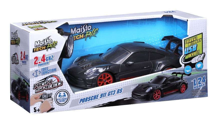 Машинка іграшкова на р/к Porsche 911 GT3 RS, масштаб 1:24 чорний 82344 фото