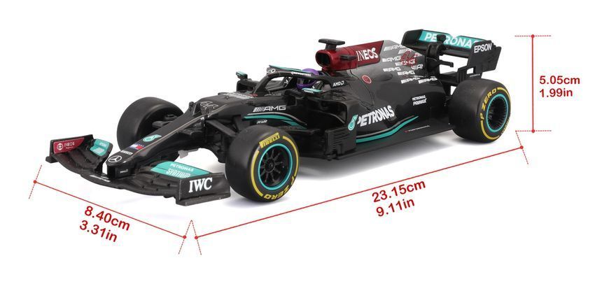 Машинка іграшкова на р/к F1 MERCEDES-AMG, масштаб 1:24, #44 Lewis Hamilton 82355 фото