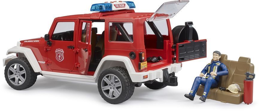 Іграшковий пожежний автомобіль "JEEP Wrangler Unlimited Rubicon" та фігурка пожежного 02528 фото
