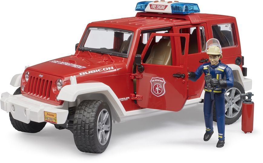 Іграшковий пожежний автомобіль "JEEP Wrangler Unlimited Rubicon" та фігурка пожежного 02528 фото
