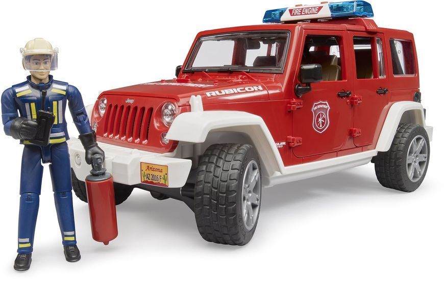 Іграшковий пожежний автомобіль "JEEP Wrangler Unlimited Rubicon" та фігурка пожежного 02528 фото