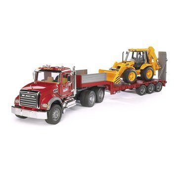 Іграшковий автомобіль MACK Granite та екскаватор JCB 4CX 02813 фото
