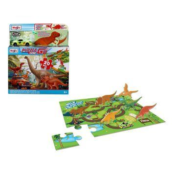 Набір пазлів "Dino Adventure" 30 шт з машинкою та книжкою 12679 фото