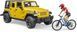 Игрушечная машина "Jeep Wrangler Rubicon" с фигуркой велосипедиста на горном велосипеде. 02543 фото 2
