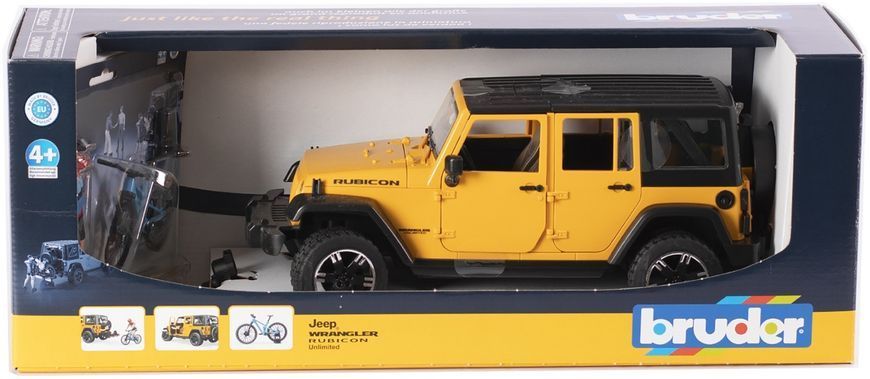 Игрушечная машина "Jeep Wrangler Rubicon" с фигуркой велосипедиста на горном велосипеде. 02543 фото