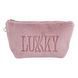 Косметичка бузкова плюшева з логотипом &laquo;Lukky&raquo; 22*14см T21390 фото 1