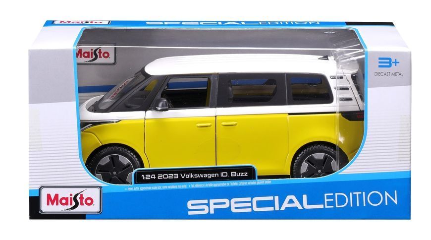 Автомодель в масштабі 1:24 - 2023 Volkswagen ID. Buzz 32914 white-yellow фото