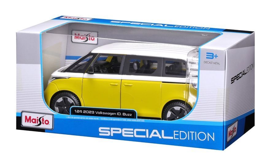 Автомодель в масштабі 1:24 - 2023 Volkswagen ID. Buzz 32914 white-yellow фото
