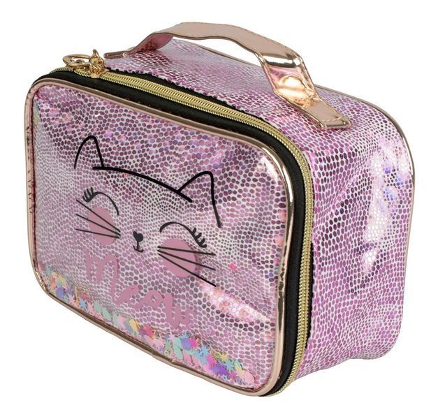 Косметичка з принтом "Киця", з конфетті 21x13x12см,марки &laquo;Lukky&raquo; T21398 фото