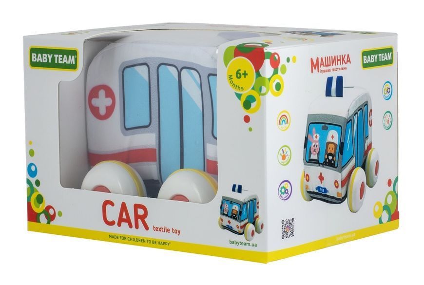 Іграшка "Машинка текстильна. Швидка допомога", арт. 8420 8420-2 фото