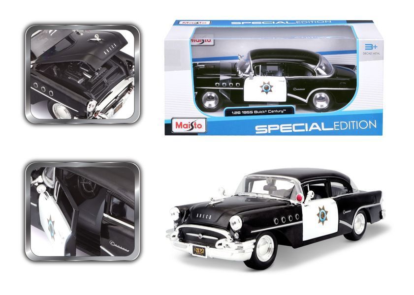Автомодель в масштабі 1:26 - 1955 Buick Century чорний 31295 black фото