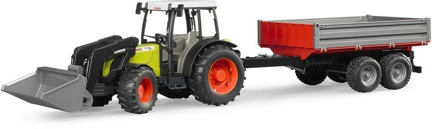 Игрушечный трактор "Claas Nectis 267 F" с фронтальным погрузчиком и прицепом. 02112 фото
