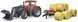 Игрушечный трактор &laquo;Case IH Optum 300CVX&raquo; с передним погрузчиком и прицепом с тюками 03198 фото 4