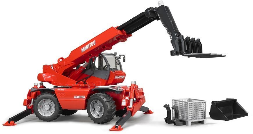 Іграшковий телескопічний навантажувач "Manitou MRT 2150" з асесуарами 02129 фото