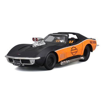 Машинка іграшкова Harley-Davidson Custom, масштаб 1:24 (1970 CHEVROLET CORVETTE - FLAT BLACK/ORANGE) 32160-32193 фото
