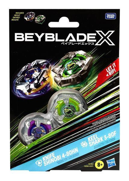 Набор из двух дзиг Beyblade X: Knife Shinobi и Keel Shark F9586-G0190 фото