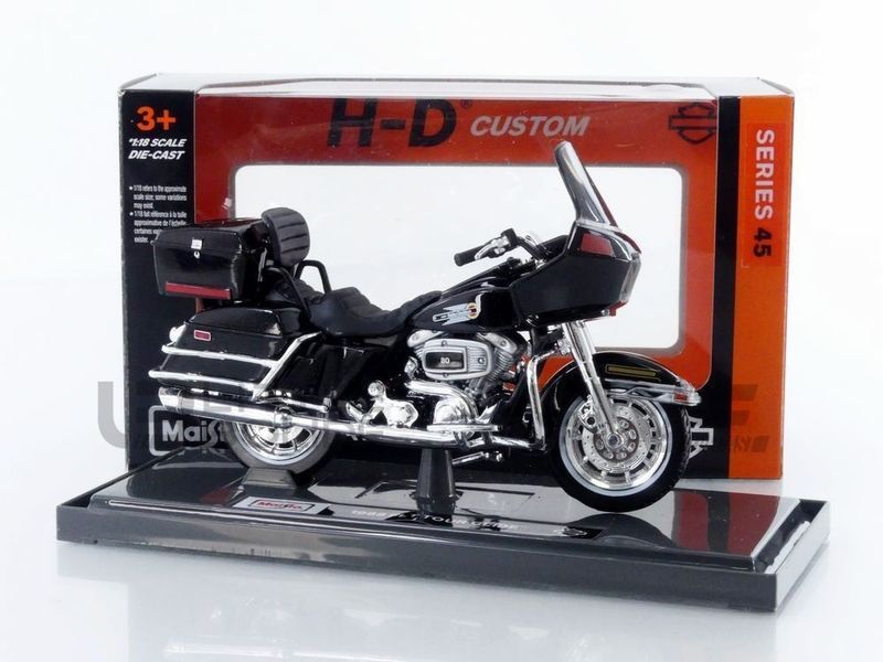 Мотоцикл іграшковий "Harley-Davidson Series 45", масштаб 1:18 (24912 HARLEY DAVIDSON ~ 1:18 1988 FLT TOUR GLIDE - METALLIC BLACK) 39360-45-24912 фото